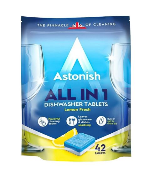 Indaplovių tabletės „Dishwasher tablets Astonish“. Valikliai