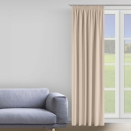 Naktinės užuolaidos „Beige Curtain“. Užuolaidos, 150x275 cm. Elegantiškos smėlio spalvos užuolaidos, suteikiančios jūsų erdvei šilumos ir jaukumo.