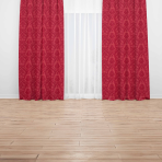 Naktinės užuolaidos „Red baroque curtain“. Užuolaidos, 140x220 cm. Elegantiška raudona žakardinė užuolaida su detaliu ornamentiniu raštu, puikiai tinkanti rafinuotam įvaizdžiui.