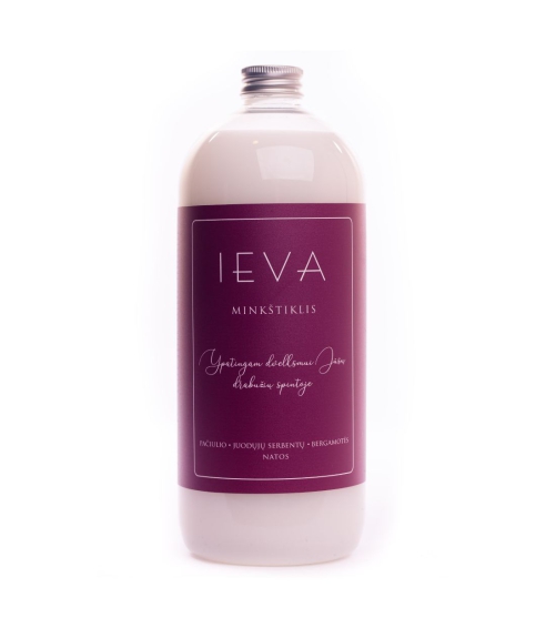 Skalbinių minkštiklis Ieva „Softener Patchouli Blackcurrant“. Valikliai