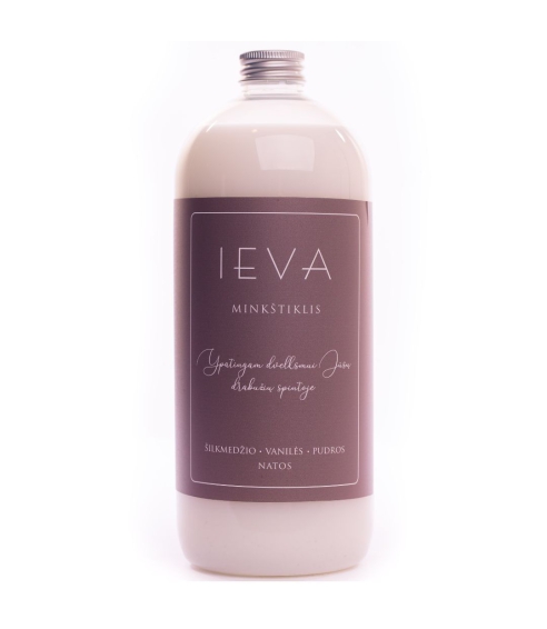 Skalbinių minkštiklis Ieva „Softener Silk Vanilla“. Valikliai