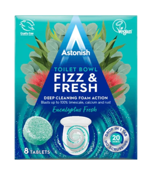 Tualeto tabletės „Eucalyptus fresh Astonish“. Valikliai