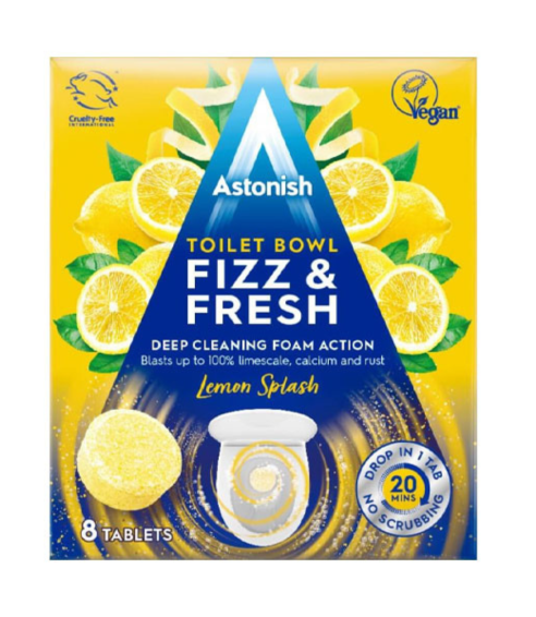 Tualeto tabletės „Lemon splash Astonish“. Valikliai